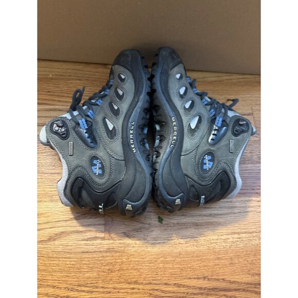 Merrell Kids Size 7.5 Hiking Boots Waterproof Leather & Mesh High Top Gray/Black - Picture 11 of 11